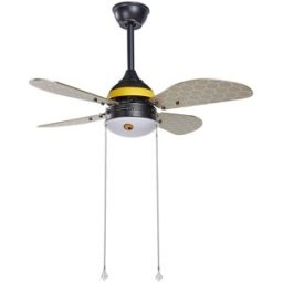 Beliani Ventilador de techo con luz led amarillo