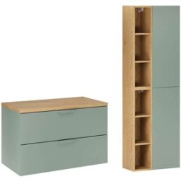Petits meubles Mueble bajo encimera de 80 cm y juego paneles laminados verde