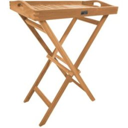 Axi Mesa auxiliar plegable con tablero extraíble, teca