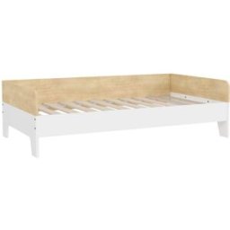 AIYAPLAY Cama infantil 143.5x74x40 cm blanco y madera natural