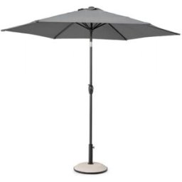 Konte.Design Sombrilla de jardín con mástil central de aluminio y lona gris 2,7m