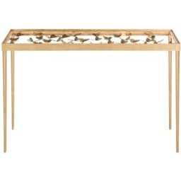 Safavieh Consola de hierro/cristal oro/transparente