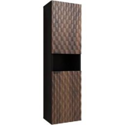 Petits meubles Columna de pared 2 puertas paneles laminados madera y negro