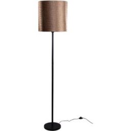 QAZQA Lámpara de pie negra con pantalla terciopelo cocodrilo 40 cm