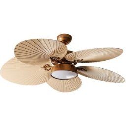 Beliani Ventilador de techo con luz con mando led dorado