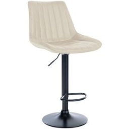 CLP Taburete de bar regulable y giratorio en Simil cuero Crema