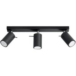Sollux Lighting Lámpara de techo negro acero alt. 16 cm