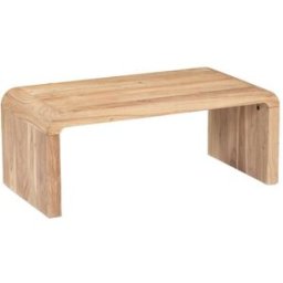 sweeek Mesa de centro rectangular de madera maciza de acacia, natural