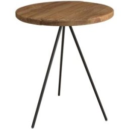 MACABANE Mesa auxiliar redonda 45 x 45 cm, madera de pino reciclado