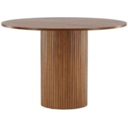 Venture Home Mesa de comedor redonda de madera oscura para 4 personas