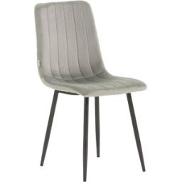 Fuori Conjunto de 2 sillas en terciopelo gris claro y patas gris oscuro