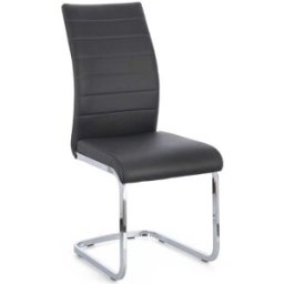 Bizzotto Juego de 2 sillas de comedor de piel sintética, gris oscuro