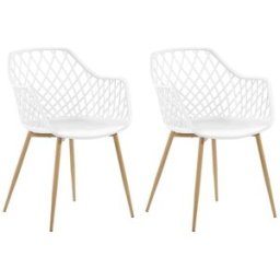 Beliani Conjunto de 2 sillas de comedor blanco