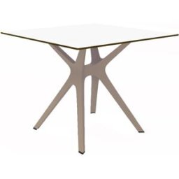 Resol Mesa cuadrada 90x90 vela s madera plástico beige blanco