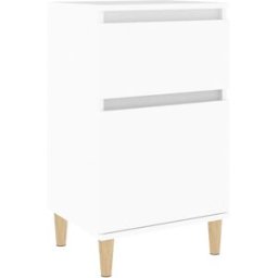 Maison Chic Mesita de noche madera blanco 40x35x70 cm