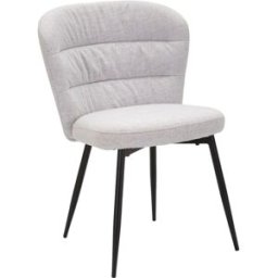 Mauro Ferretti Juego de 2 sillas de tela gris con patas de metal cm 58x60,5x85