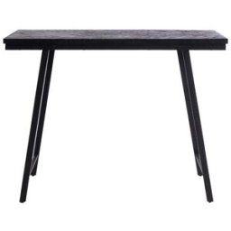 Bazar Bizar Consola de madera de teca y hierro en negro 140x60x103 cm
