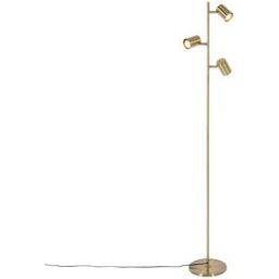 QAZQA Lámpara de pie moderna de bronce con 3 luces
