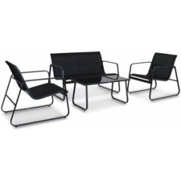 sweeek Conjunto de jardín en metal , 4 plazas, antracita