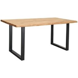 Home Heavenly Mesa comedor roble salvaje y patas metal 'u' 160x90 cm