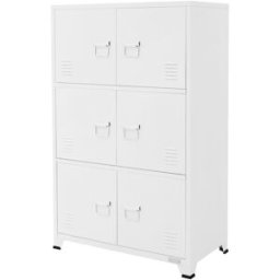 ML-Design Archivador de oficina blanco con 3 compartimentos 75x40x120,5cm
