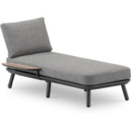 Defora Home Chaise longue de jardín con mesita antracita y cuerda gris