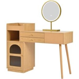 Urban Meuble Tocador moderno efecto madera con espejo con iluminación led