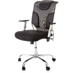 ORESTELUCHETTA Silla de oficina en microfibra negra cm. Al.100/110 x l.63 x p.63