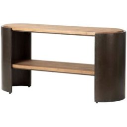 Fijalo Consola madera metal marron negro 119x38x61 cm