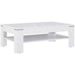 Home Heavenly Mesa centro 120x75 cm con revistero, color blanco