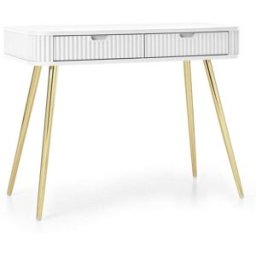 Furnlux Mesa consola blanco dorado 103 x 49 x 80 cm