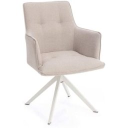 Konte.Design Juego de 2 sillas giratorias en color blanco y beige