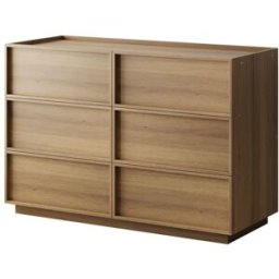 Urban Meuble Aparador moderno de 6 cajones efecto roble, diseño minimalista