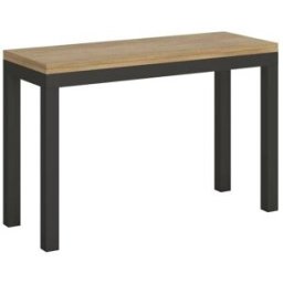 Itamoby Mesa tipo libro 120/200x45/90 cm efecto madera roble natural, hierro