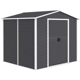 Outsunny Cobertizo de jardín 240x206x198 cm gris oscuro
