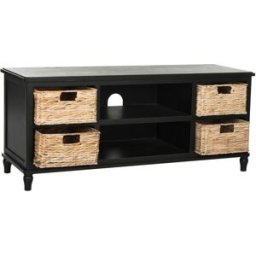 Safavieh Soporte multimedia de madera de pino negro