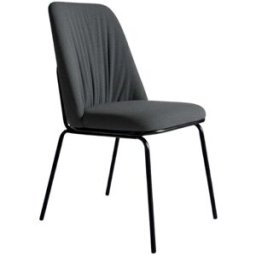 MondoViro Conjunto de 2 sillas con patas negras y tela gris oscuro 61x49 cm 93h