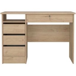 ebuy24 Escritorio functionplus 1 estante, 4 cajones decoración roble