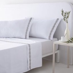 Cotton Artean Juego de sábanas satén algodón egipcio 300 blanco 240x260 cama 150
