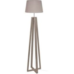 Tosel Lámpara de pie cuadrúpedo madera taupe metal pantalla taupe