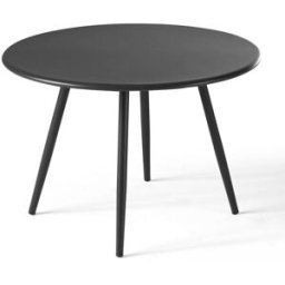 Oviala Mesa de jardín redonda de metal gris antracita 50 cm