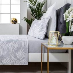 Cotton Artean Juego de sábanas 100% algodón orgánico gris 270x260 Cama 180