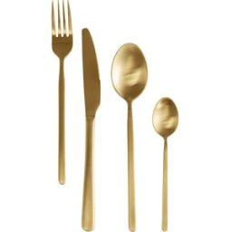Kare Design Cubiertos de acero inoxidable dorado 16 piezas