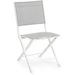 Konte.Design Juego de 4 sillas de jardín de textilene gris claro