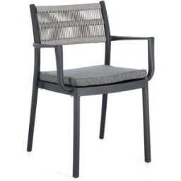 Bizzotto Conjunto de 2 sillas de polipropileno gris claro/ant