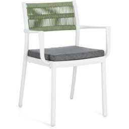 Bizzotto Conjunto de 2 sillas de polipropileno blanco/verde