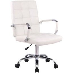 CLP Silla de oficina giratoria regulable en Simil cuero Blanco