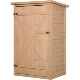 Outsunny Caseta madera jardín 75x56x115cm madera natural
