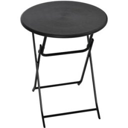ComfortXL Mesa redonda plegable Ø60 cm metal HDPE gris oscuro