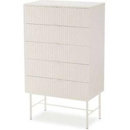 Koketto Home Sinfonier 5 cajones color blanco diseño acanalado